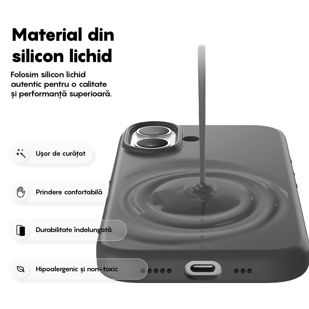 Husa Soft Silicone - iPhone 17 - Dark Gray