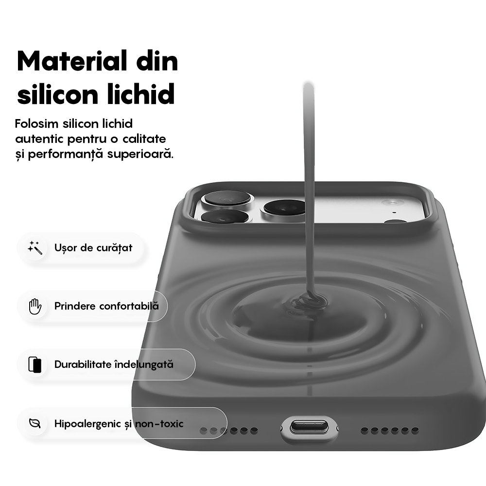Husa Soft Silicone - iPhone 17 Pro Max - Dark Gray