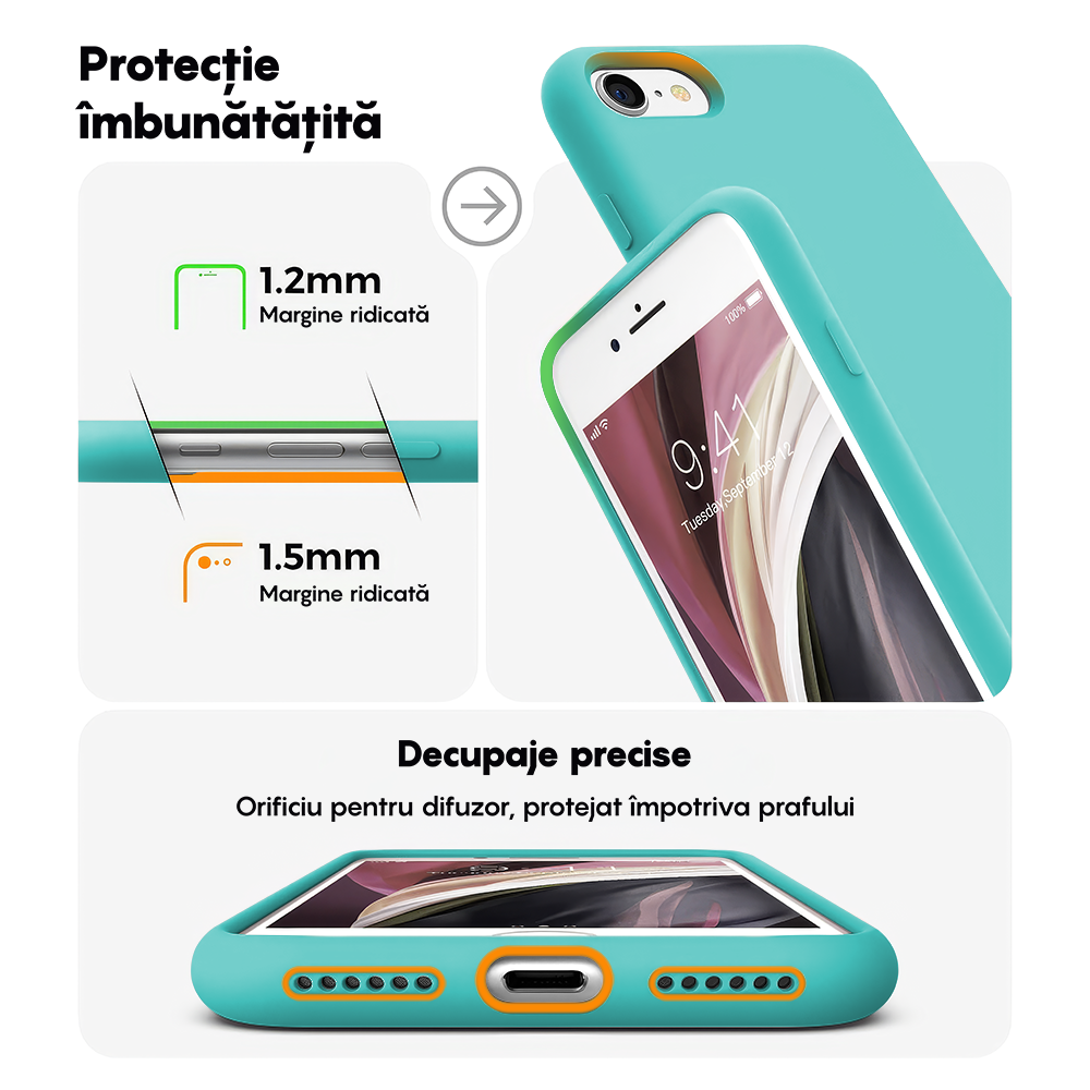 Husa Soft Silicone - iPhone 7/8/SE2 - Turqoise