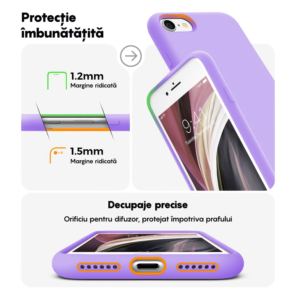 Soft Silicone Case - iPhone 7/8/SE2 - Light Lilac