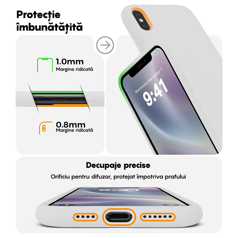 Husa Soft Silicone - iPhone XS Max - Alb