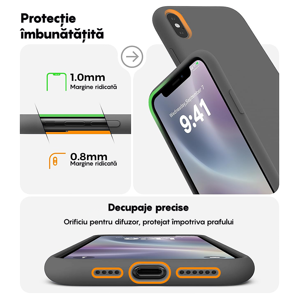 Husa Soft Silicone - iPhone X/XS - Dark Gray