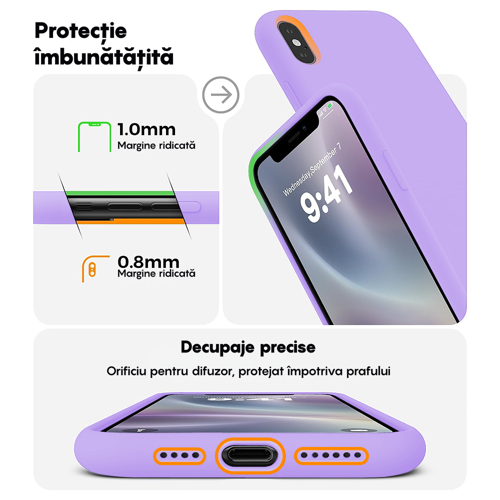 Husa Soft Silicone - iPhone X/XS - Light Lilac