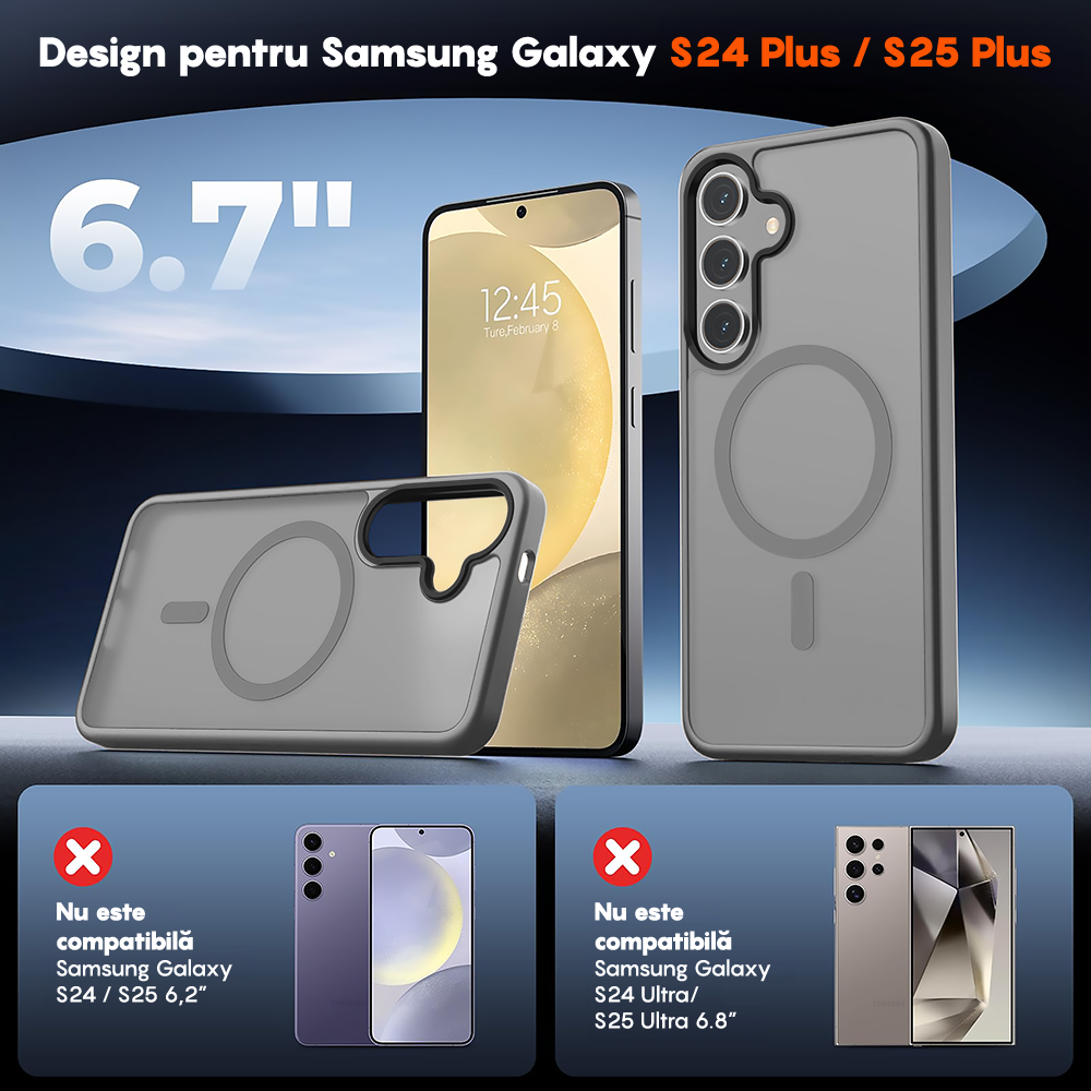 Husa MagSafe - Samsung Galaxy S24 Plus - Gri Deschis