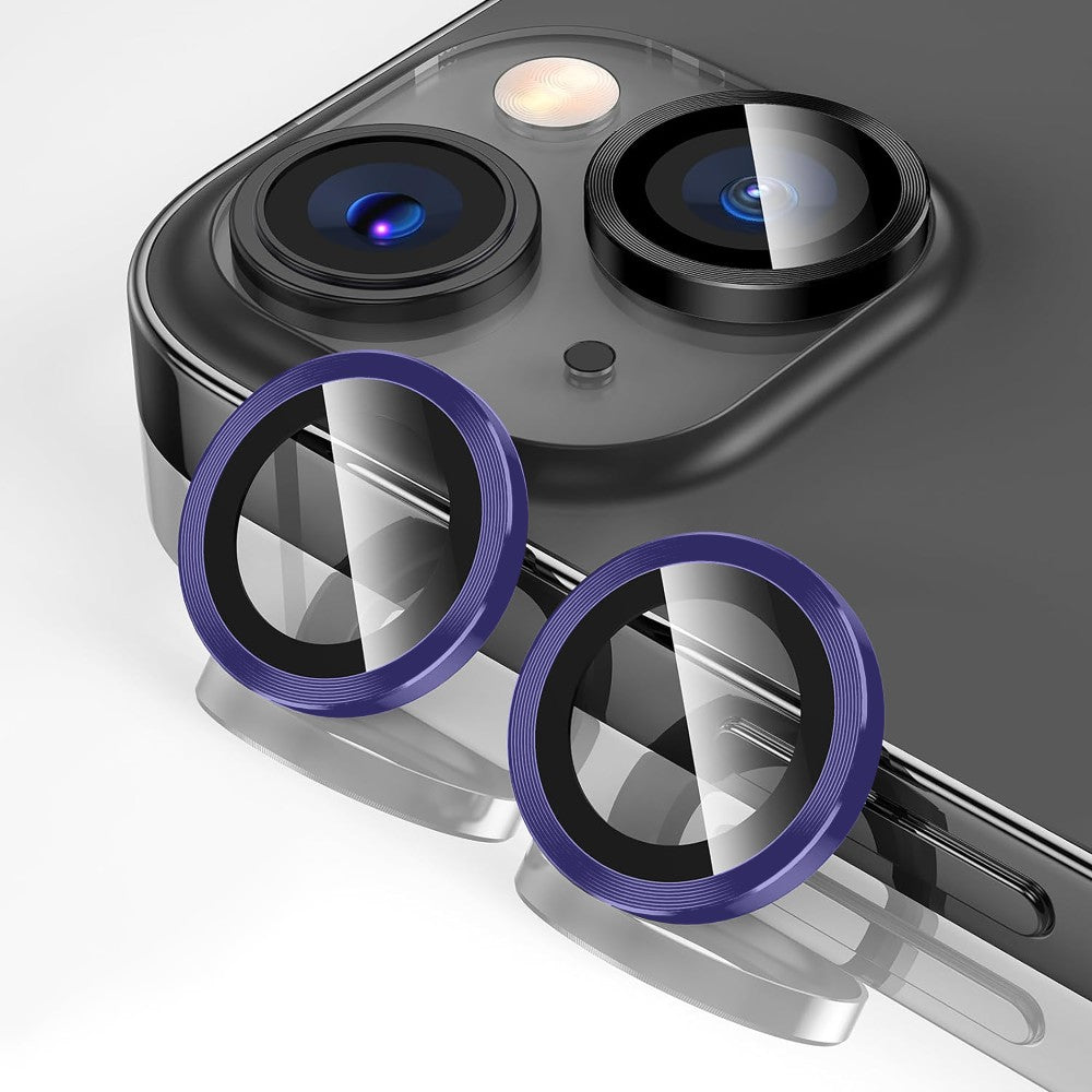 Folie Sticla Lentile Camera MaxDefense+ - iPhone 15/15 Plus - Mov Inchis