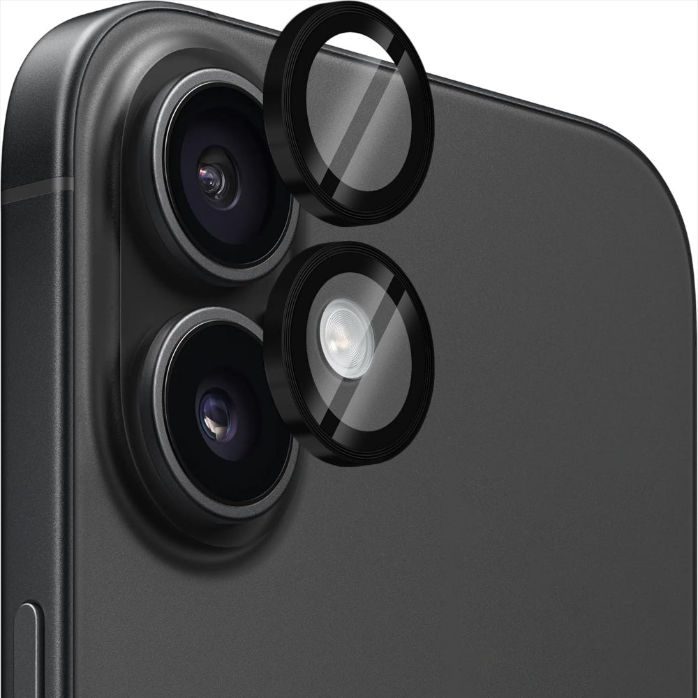 MaxDefense+ Camera Lens Glass Film - iPhone 16/16 Plus - Black