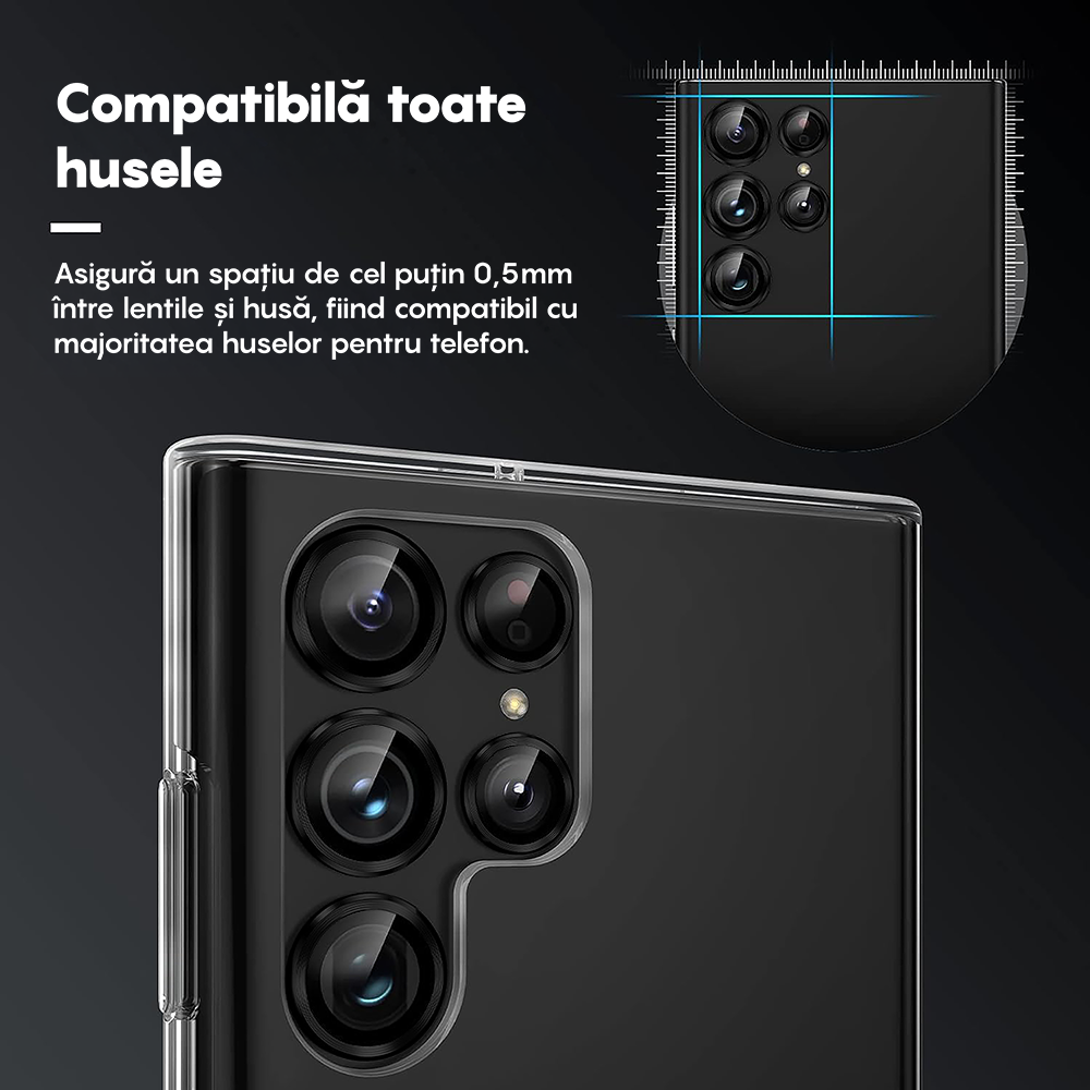MaxDefense+ Camera Lens Glass Film - Samsung Galaxy S22 Ultra - Black