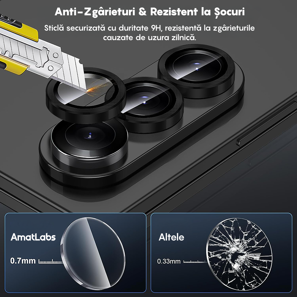 MaxDefense+ Camera Lens Glass Film - Samsung Galaxy Z Fold7 - Black