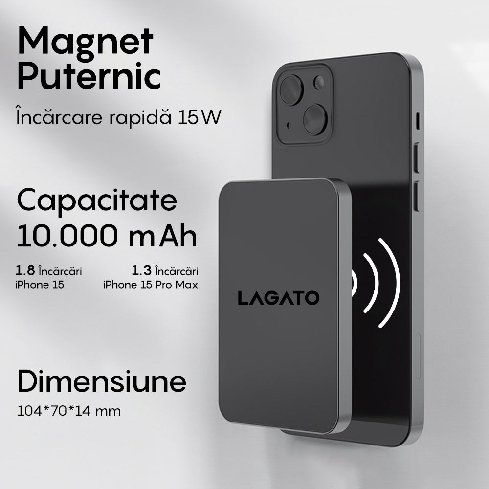 Baterie Externa MagSafe Lagato VoltEdge Pro 10000 mAh