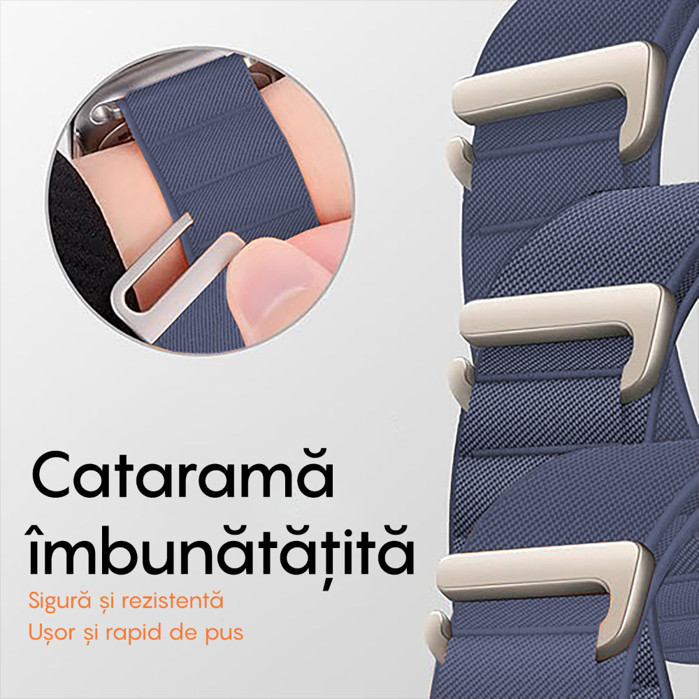 Curea Alpine Summit - Apple Watch 1/2/3/4/5/6/7/8/9/10/11/SE/SE2/SE3/Ultra 1/Ultra 2/Ultra 3 - 42/44/45/46/49 MM - Albastru