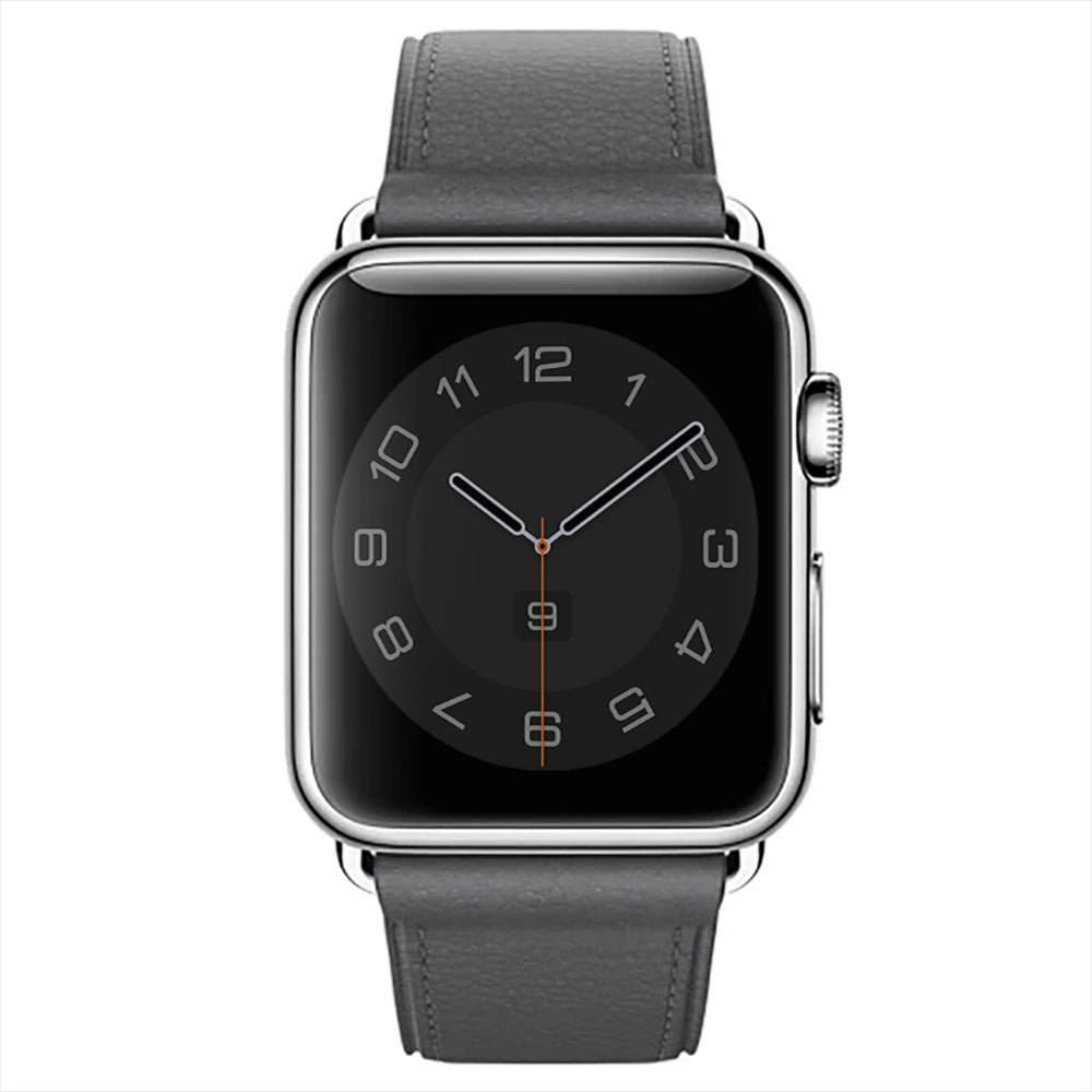 Leather Classic Strap - Apple Watch 1/2/3/4/5/6/7/8/9/10/11/SE/SE2/SE3 - 38/40/41/42 MM - Dark Gray
