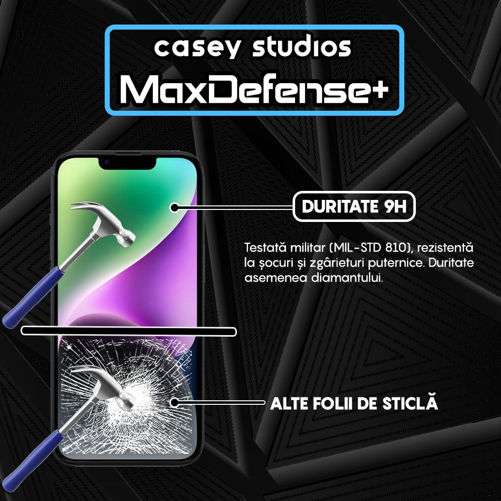 Pachet 2x Folie Sticla MaxDefense+ - iPhone 14 Plus - Negru