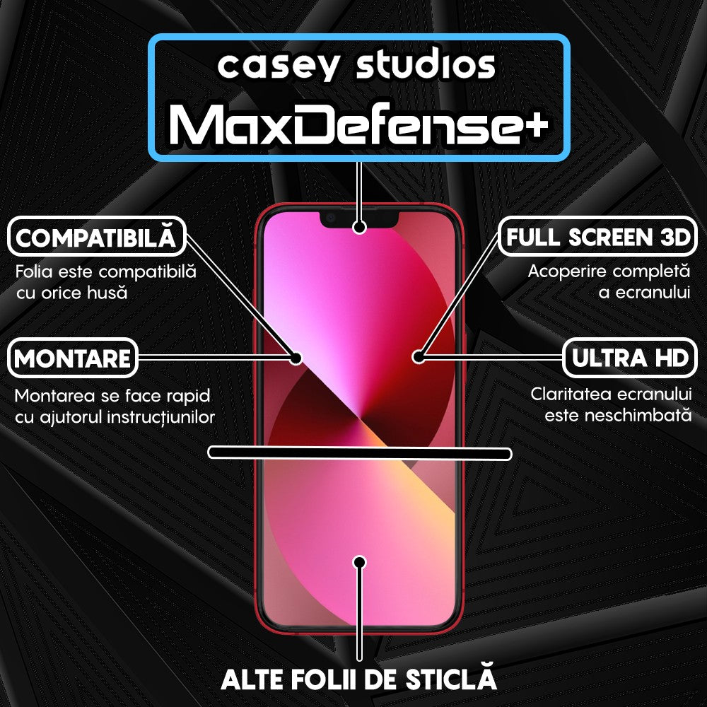 Pachet 2x Folie Sticla MaxDefense+ - iPhone XR/11 - Negru