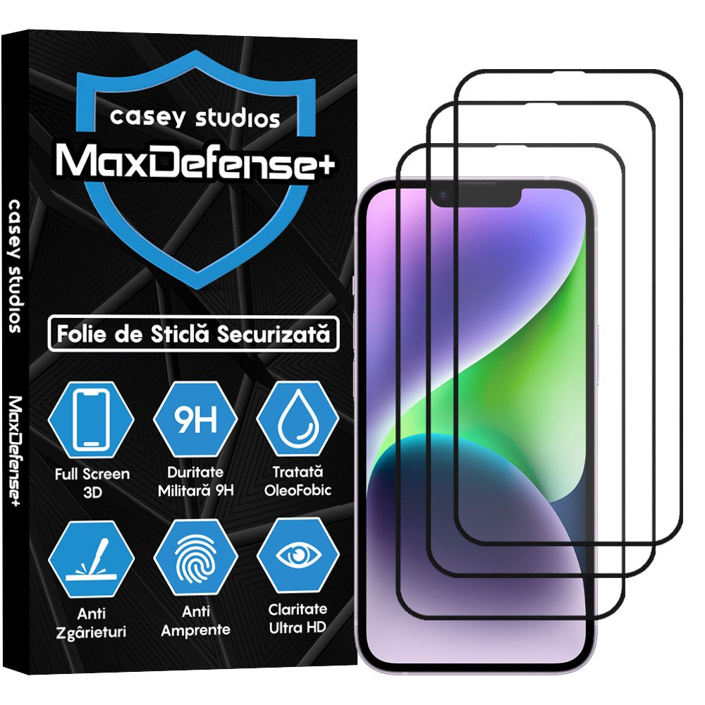 3x MaxDefense+ Glass Screen Protector Pack - iPhone 11 Pro Max - Black