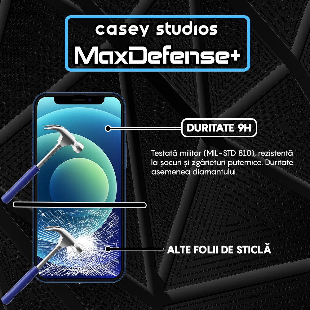3x MaxDefense+ Glass Screen Protector Pack - iPhone 12 Mini - Black