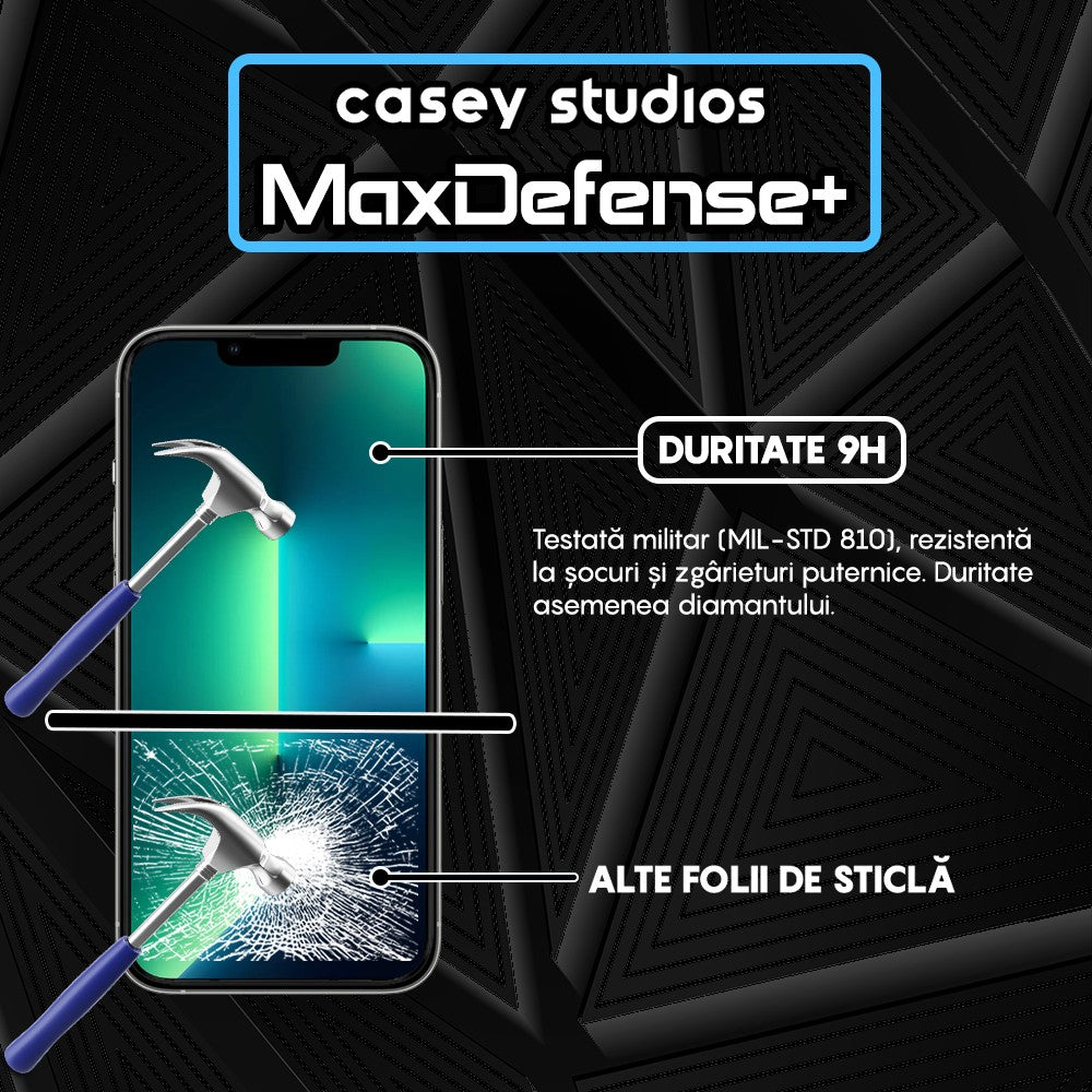 Pack of 3x MaxDefense+ Glass Screen Protector - iPhone 13/13 Pro - Black