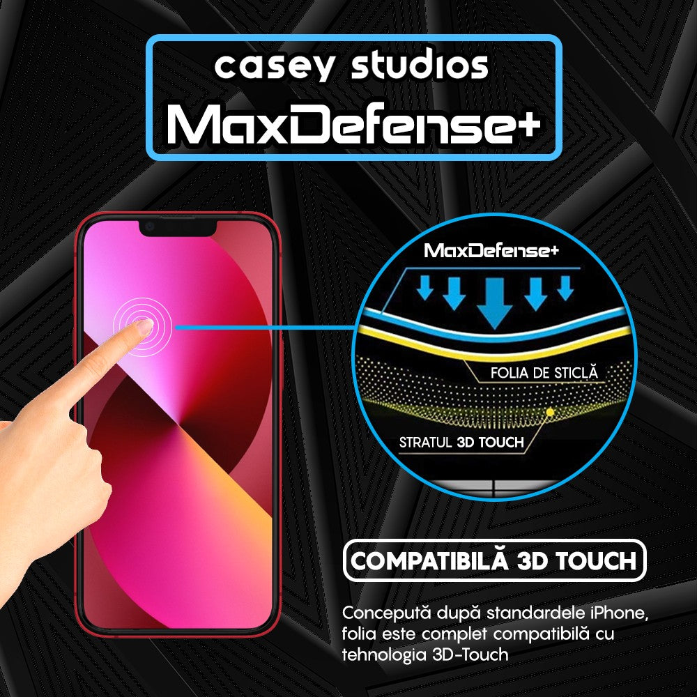 Pachet 3x Folie Sticla MaxDefense+ - iPhone XR/11 - Negru