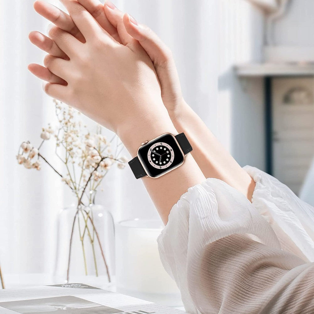 Curea Leather Elegance - Apple Watch 1/2/3/4/5/6/7/8/9/10/11/SE/SE2/SE3 - 38/40/41/42 MM - Black