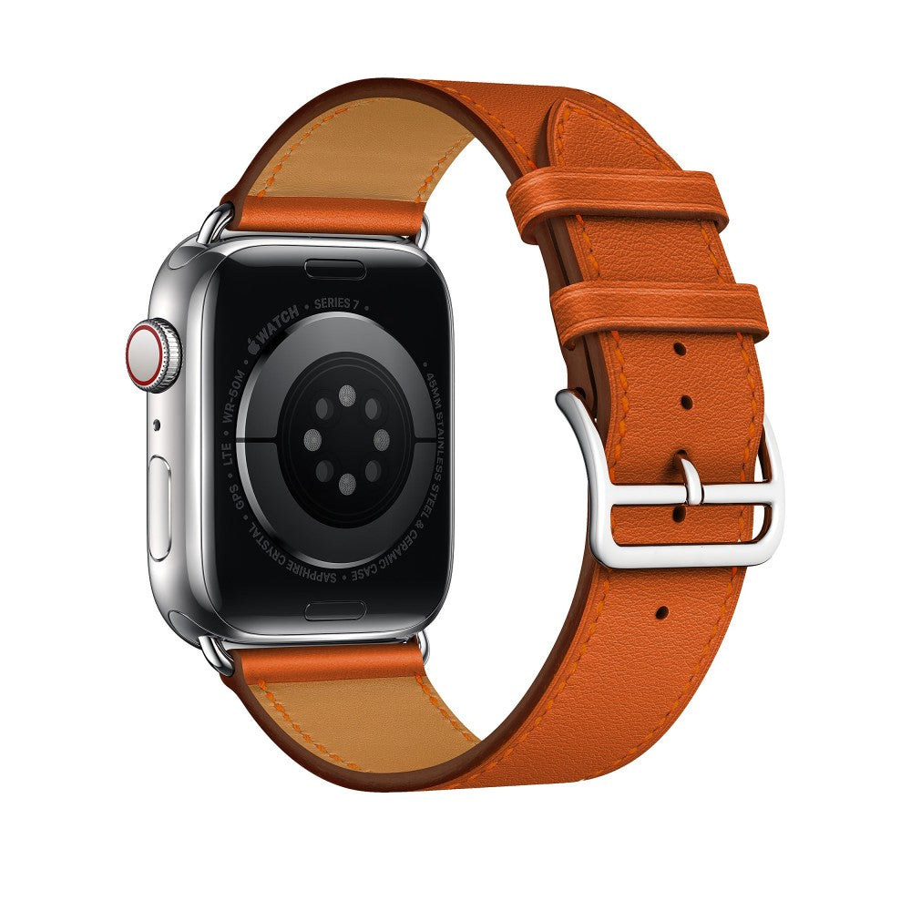 Curea Leather Elegance - Apple Watch 1/2/3/4/5/6/7/8/9/10/11/SE/SE2/SE3/Ultra 1/Ultra 2/Ultra 3 - 42/44/45/46/49 MM - Orange