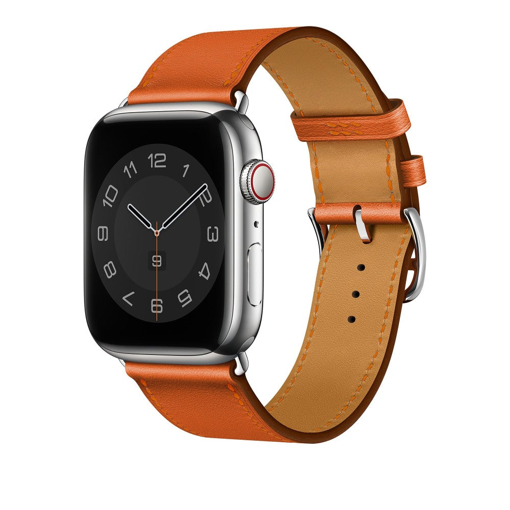 Curea Leather Elegance - Apple Watch 1/2/3/4/5/6/7/8/9/10/11/SE/SE2/SE3/Ultra 1/Ultra 2/Ultra 3 - 42/44/45/46/49 MM - Orange