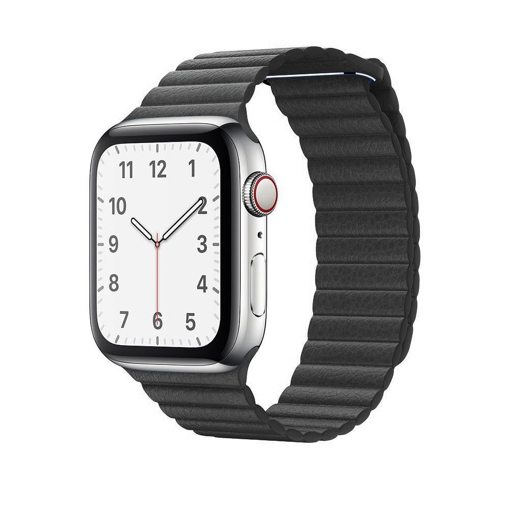Curea Leather Loop Heritage - Apple Watch 1/2/3/4/5/6/7/8/9/10/11/SE/SE2/SE3 - 38/40/41/42 MM - Black