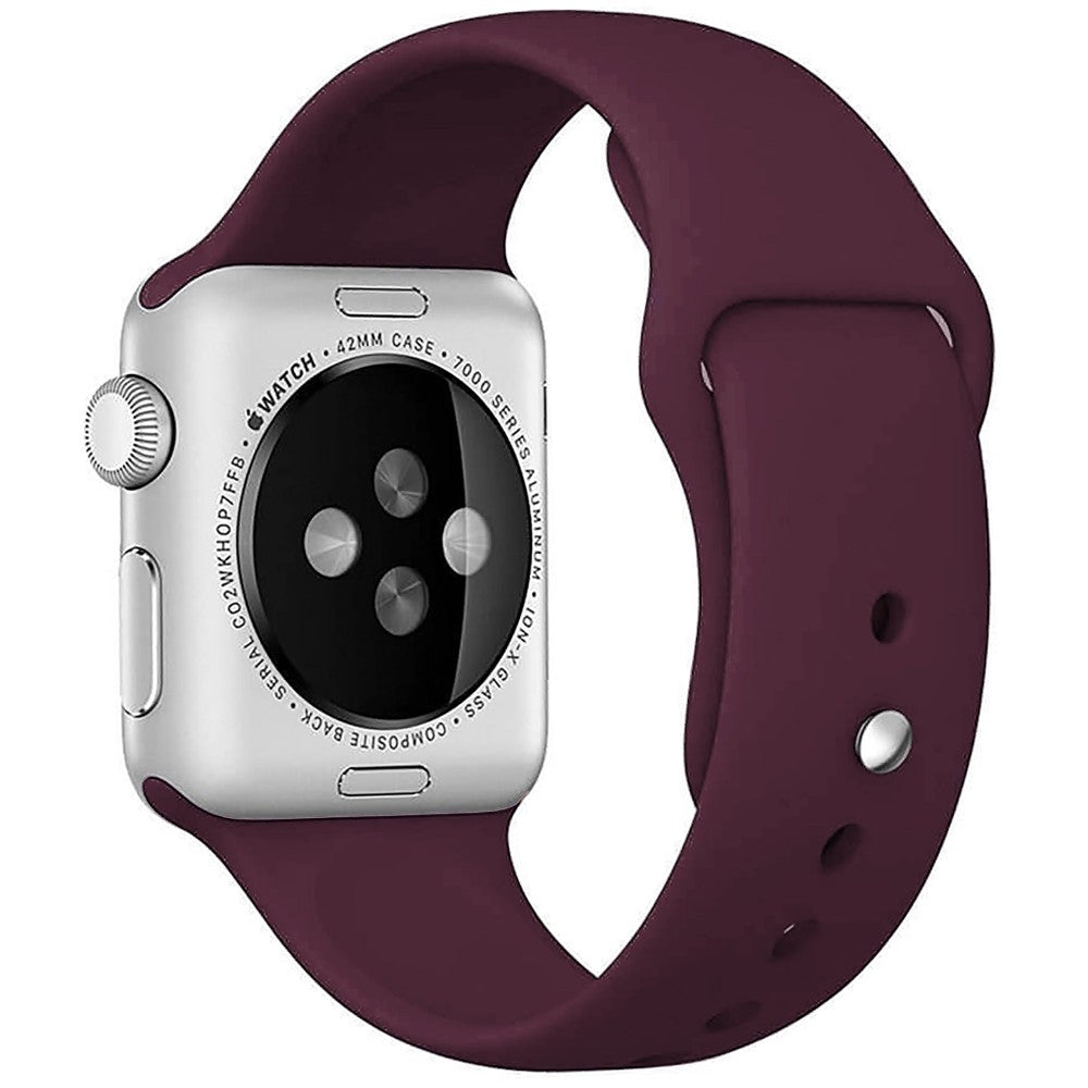 Silicone Sport Strap - Apple Watch 1/2/3/4/5/6/7/8/9/10/11/SE/SE2/SE3/Ultra 1/Ultra 2/Ultra 3 - 42/44/45/46/49 MM - S/M - Wine Red