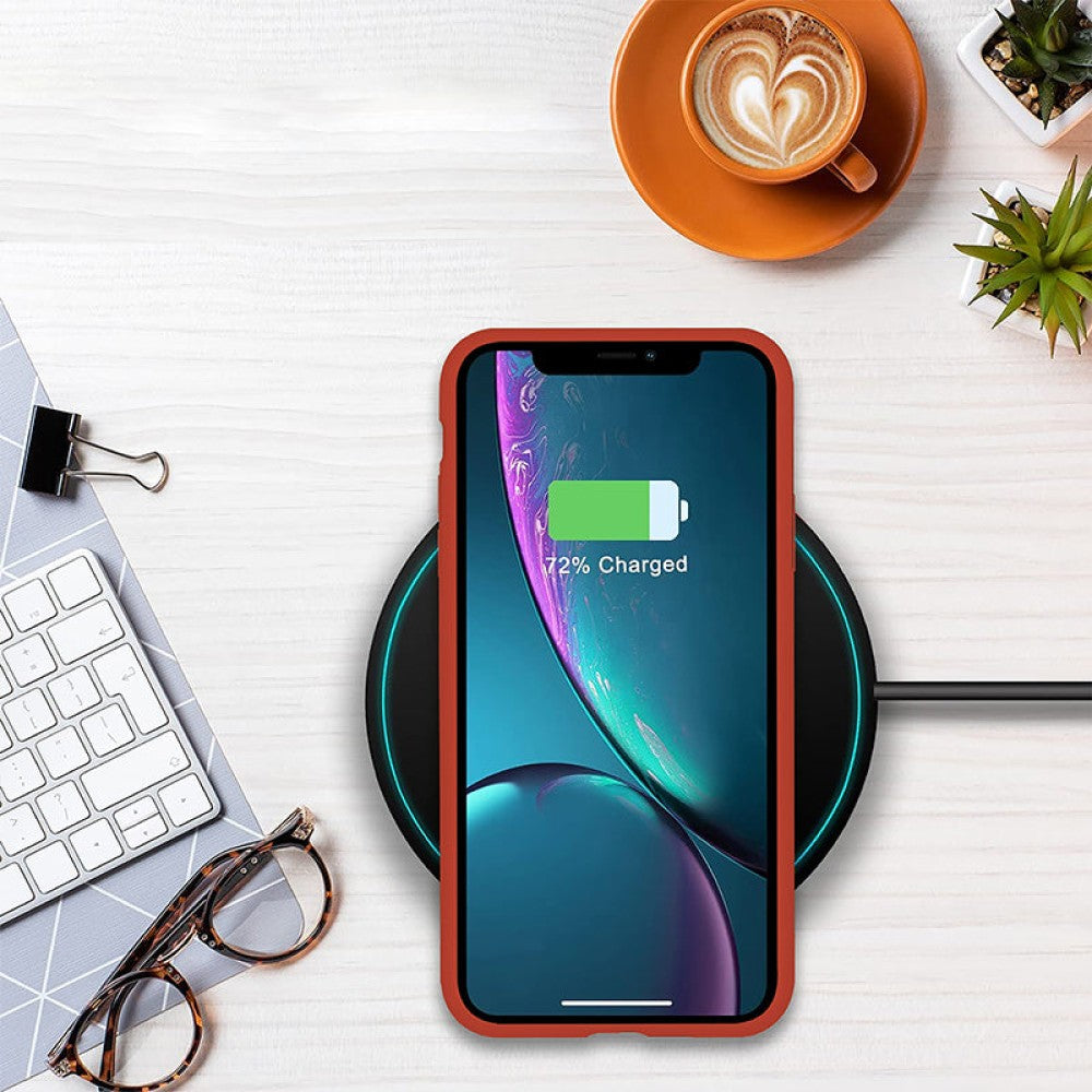 Husa Soft Silicone - iPhone X/XS - Orange Red