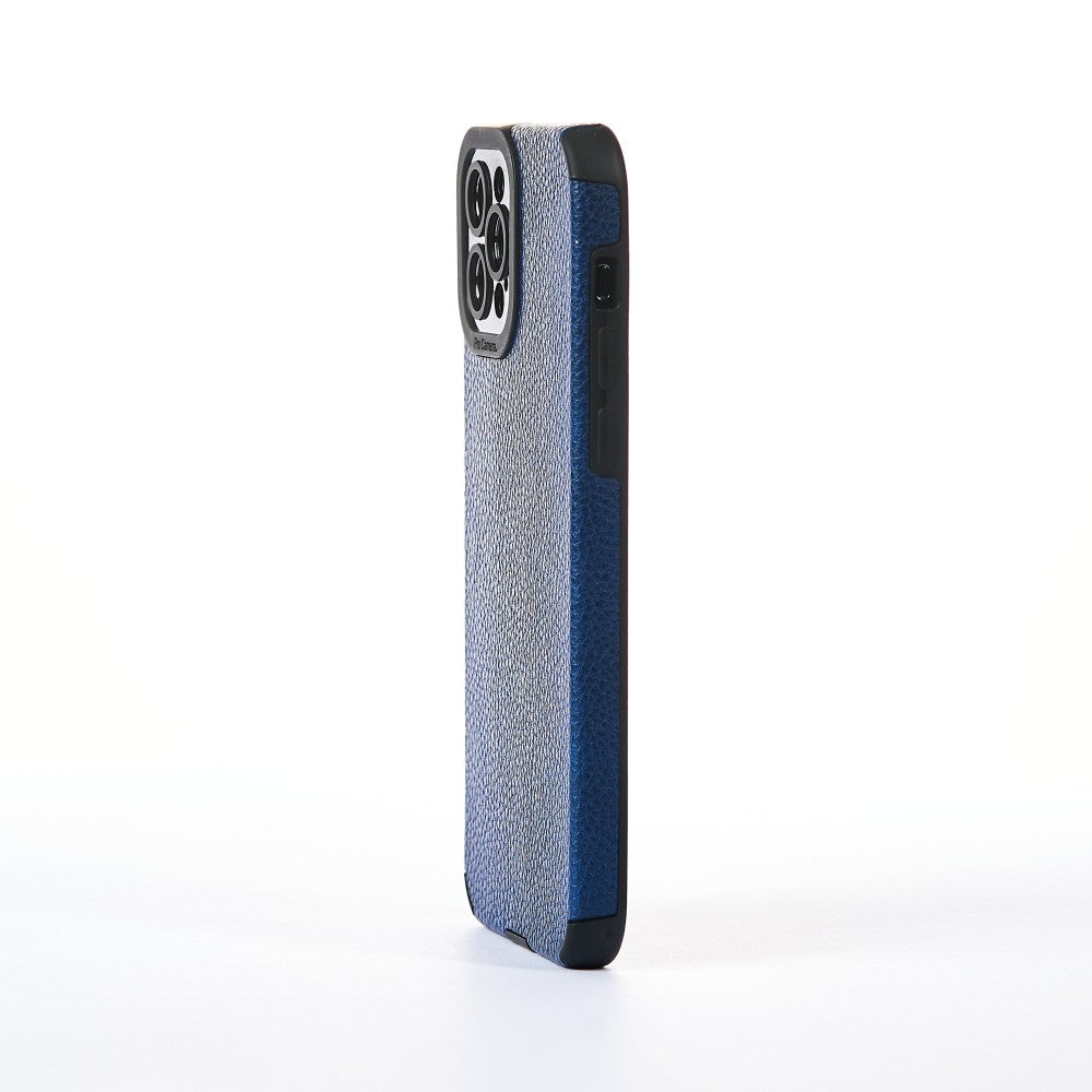 Husa Grained Leather - iPhone 12 Pro - Albastru