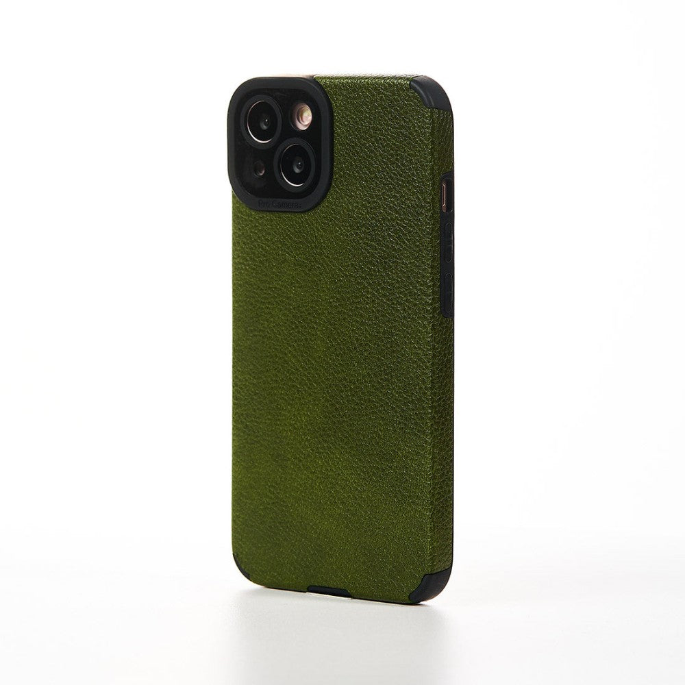 Grained Leather Case - iPhone 13 - Green