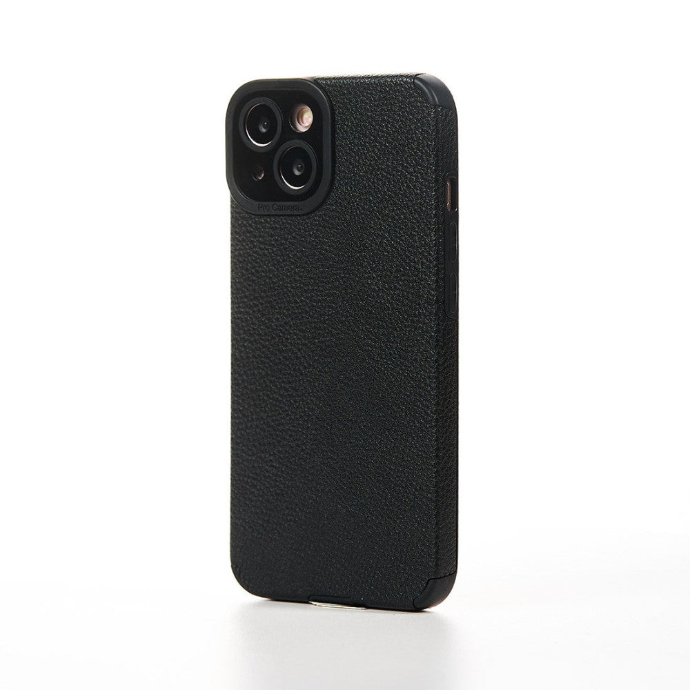 Grained Leather Case - iPhone 13 - Black