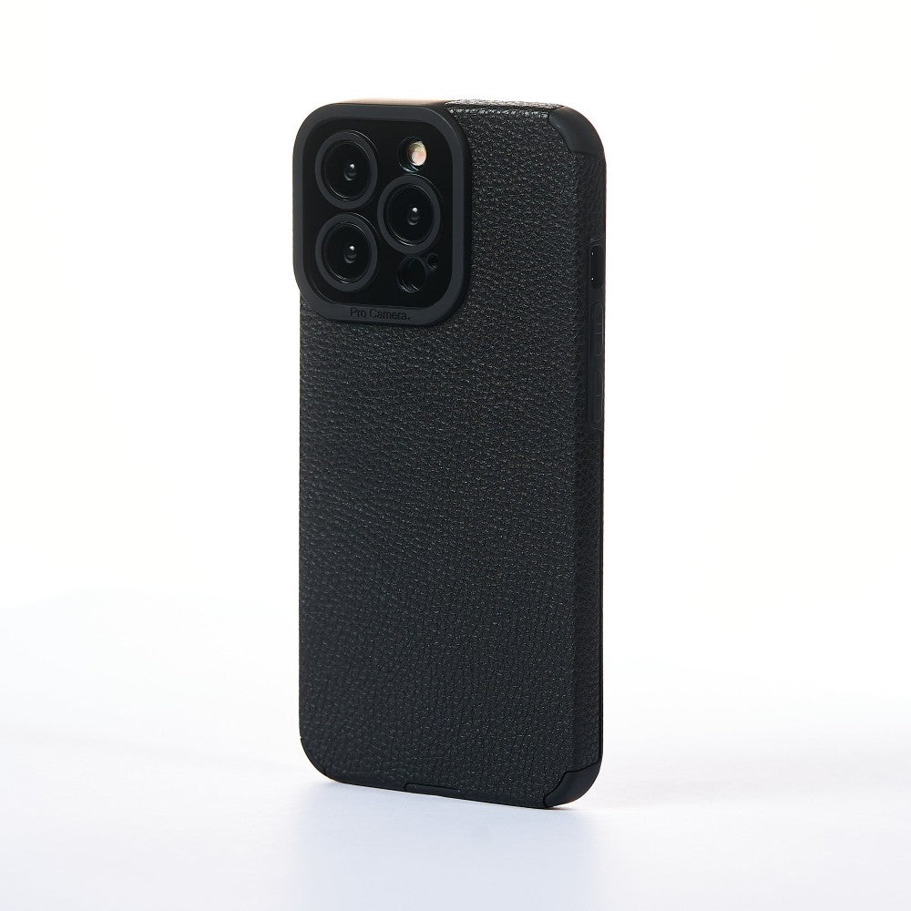 Grained Leather Case - iPhone 13 Pro Max - Black