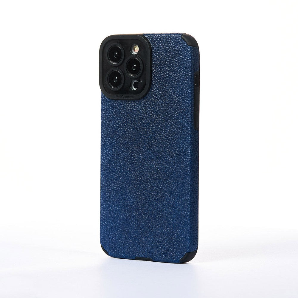 Grained Leather Case - iPhone 13 Pro Max - Blue