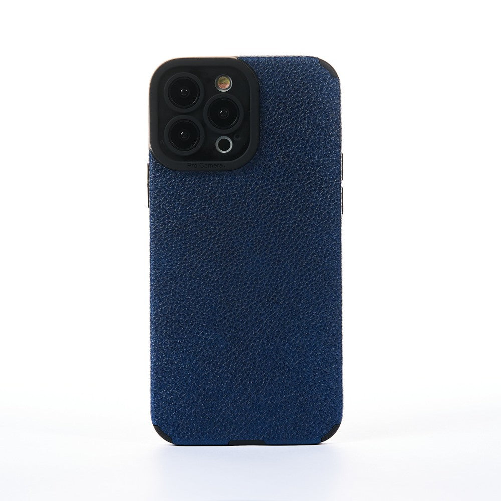 Grained Leather Case - iPhone 13 Pro Max - Blue