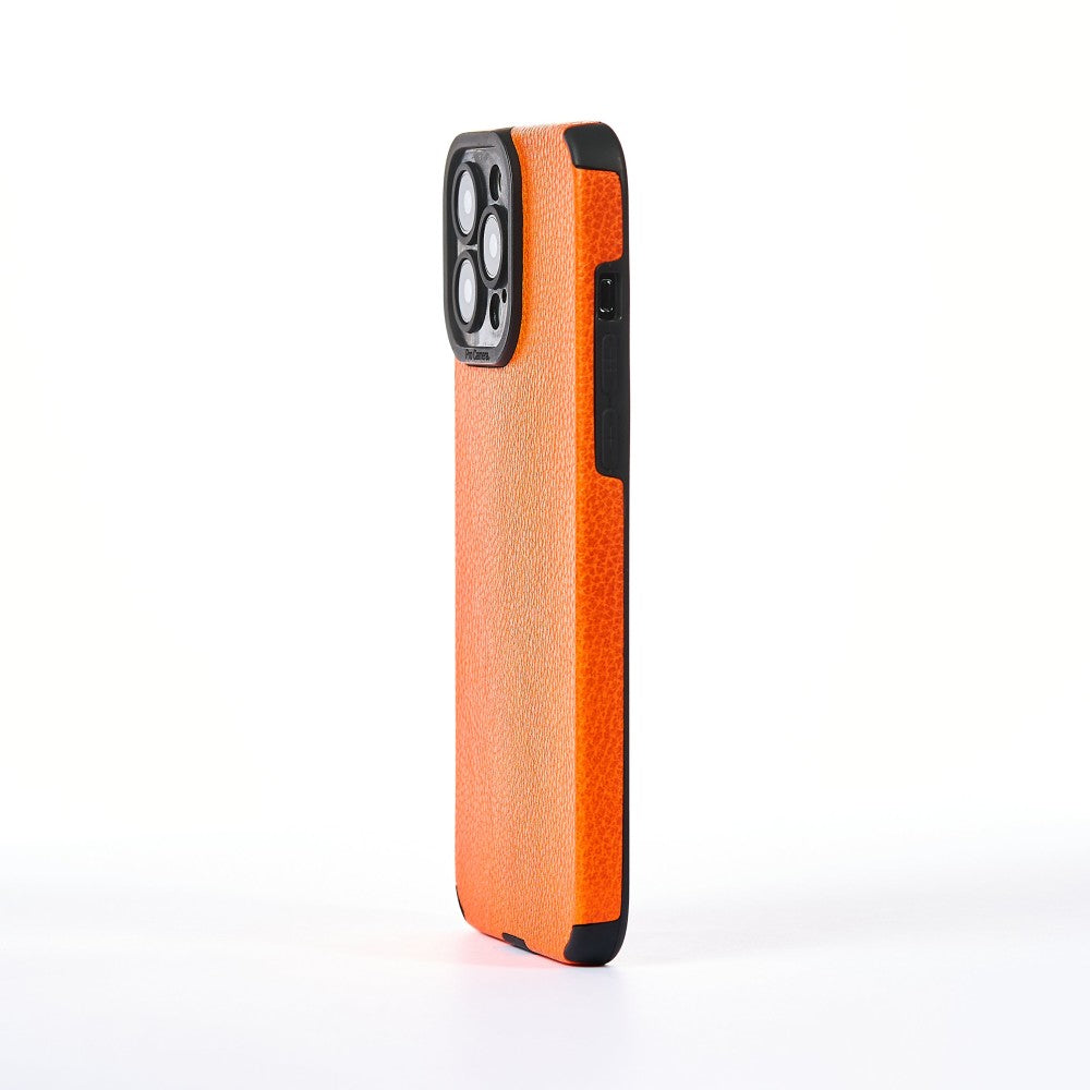 Grained Leather Case - iPhone 13 Pro Max - Orange