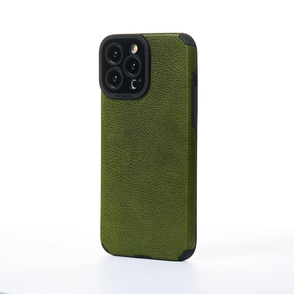 Grained Leather Case - iPhone 13 Pro Max - Green