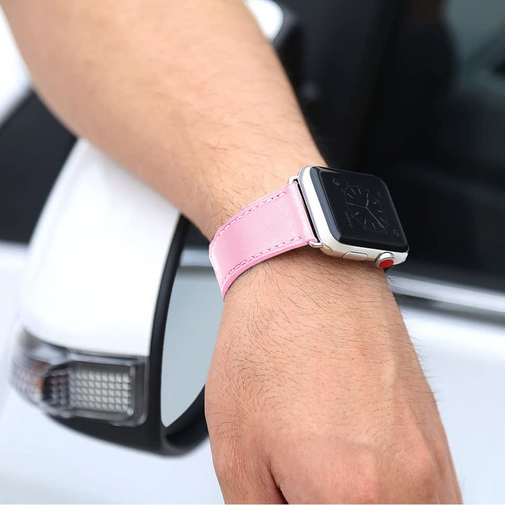 Leather Classic Strap - Apple Watch 1/2/3/4/5/6/7/8/9/10/11/SE/SE2/SE3/Ultra 1/Ultra 2/Ultra 3 - 42/44/45/46/49 MM - Pink