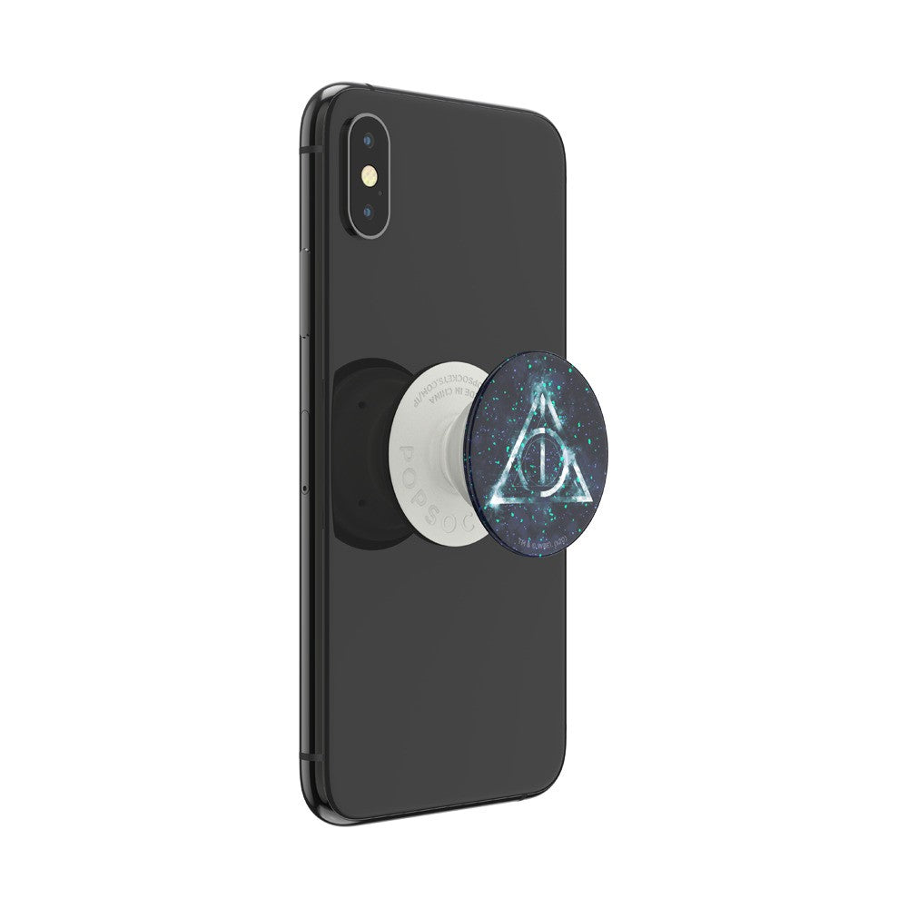 Suport Popsockets PopGrip Glitter Deathly Hallows - Negru