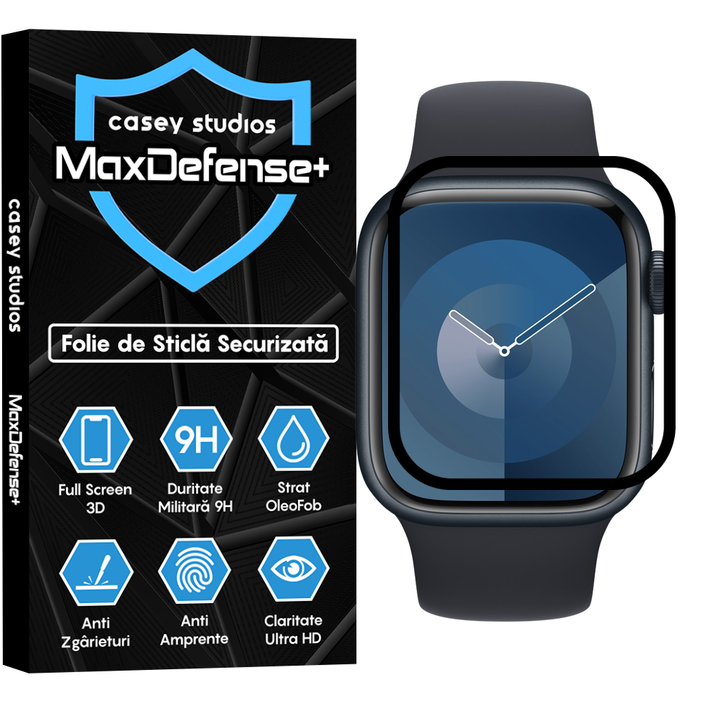 Folie Regenerabila MaxDefense+ - Apple Watch 7/8/9 - 45MM - Negru