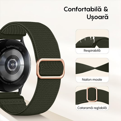 Curea Braided Classic - Amazfit Bip 5/GTR 4/GTR 3/GTR 3 Pro/GTR 2e/GTR 2/Stratos 3/GTR 47mm - 22mm - Verde