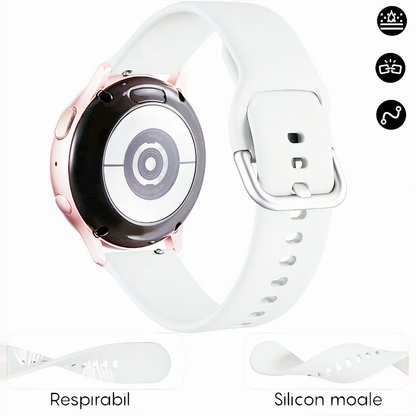 Classic Silicone Strap - Amazfit Active/GTR Mini/Bip 3 Pro/Bip 3/GTS 4 Mini/GTS 3/GTS 2e/GTS 2 Mini/GTS 2/Pop Pro/Pop/Bip U/GTR 42mm/GTS/Bip/Bip Lite/Bip 1s - 20mm - White
