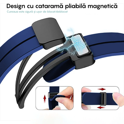 Silicone Metallic Link Strap - Amazfit Bip 5/GTR 4/GTR 3/GTR 3 Pro/GTR 2e/GTR 2/Stratos 3/GTR 47mm - 22mm - Blue