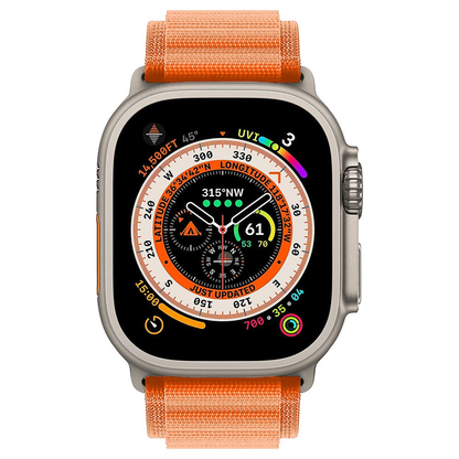 Curea Alpine Adventure - Apple Watch 1/2/3/4/5/6/7/8/9/10/11/SE/SE2/SE3/Ultra 1/Ultra 2/Ultra 3 - 42/44/45/46/49 MM - Portocaliu