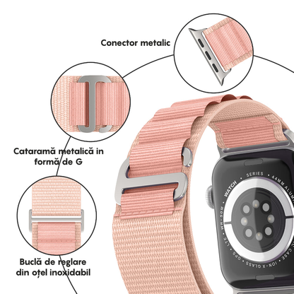 Alpine Adventure Strap - Apple Watch 1/2/3/4/5/6/7/8/9/10/11/SE/SE2/SE3/Ultra 1/Ultra 2/Ultra 3 - 42/44/45/46/49 MM - Pink