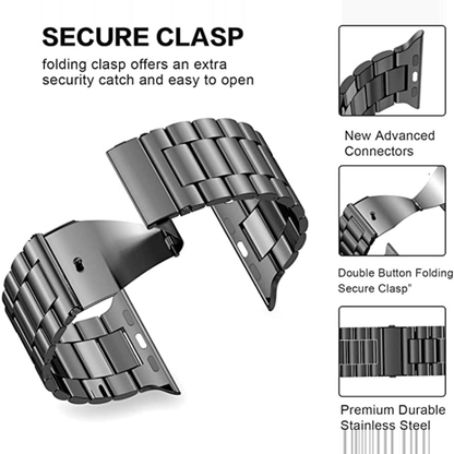 Curea Metallic Link - Apple Watch 1/2/3/4/5/6/7/8/9/10/11/SE/SE2/SE3 - 38/40/41/42 MM - Negru