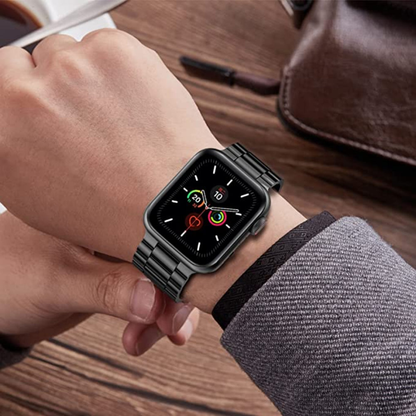 Curea Metallic Link - Apple Watch 1/2/3/4/5/6/7/8/9/10/11/SE/SE2/SE3/Ultra 1/Ultra 2/Ultra 3 - 42/44/45/46/49 MM - Negru