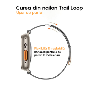 Curea Trail Expedition - Apple Watch 1/2/3/4/5/6/7/8/9/10/11/SE/SE2/SE3 - 38/40/41/42 MM - Negru