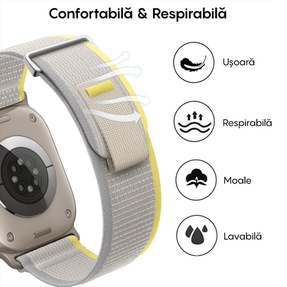 Curea Trail Expedition - Apple Watch 1/2/3/4/5/6/7/8/9/10/11/SE/SE2/SE3 - 38/40/41/42 MM - Gri Deschis