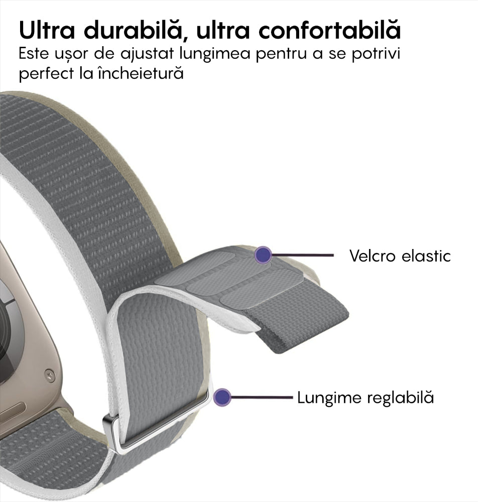 Curea Trail Expedition - Apple Watch 1/2/3/4/5/6/7/8/9/10/11/SE/SE2/SE3/Ultra 1/Ultra 2/Ultra 3 - 42/44/45/46/49 MM - Gri