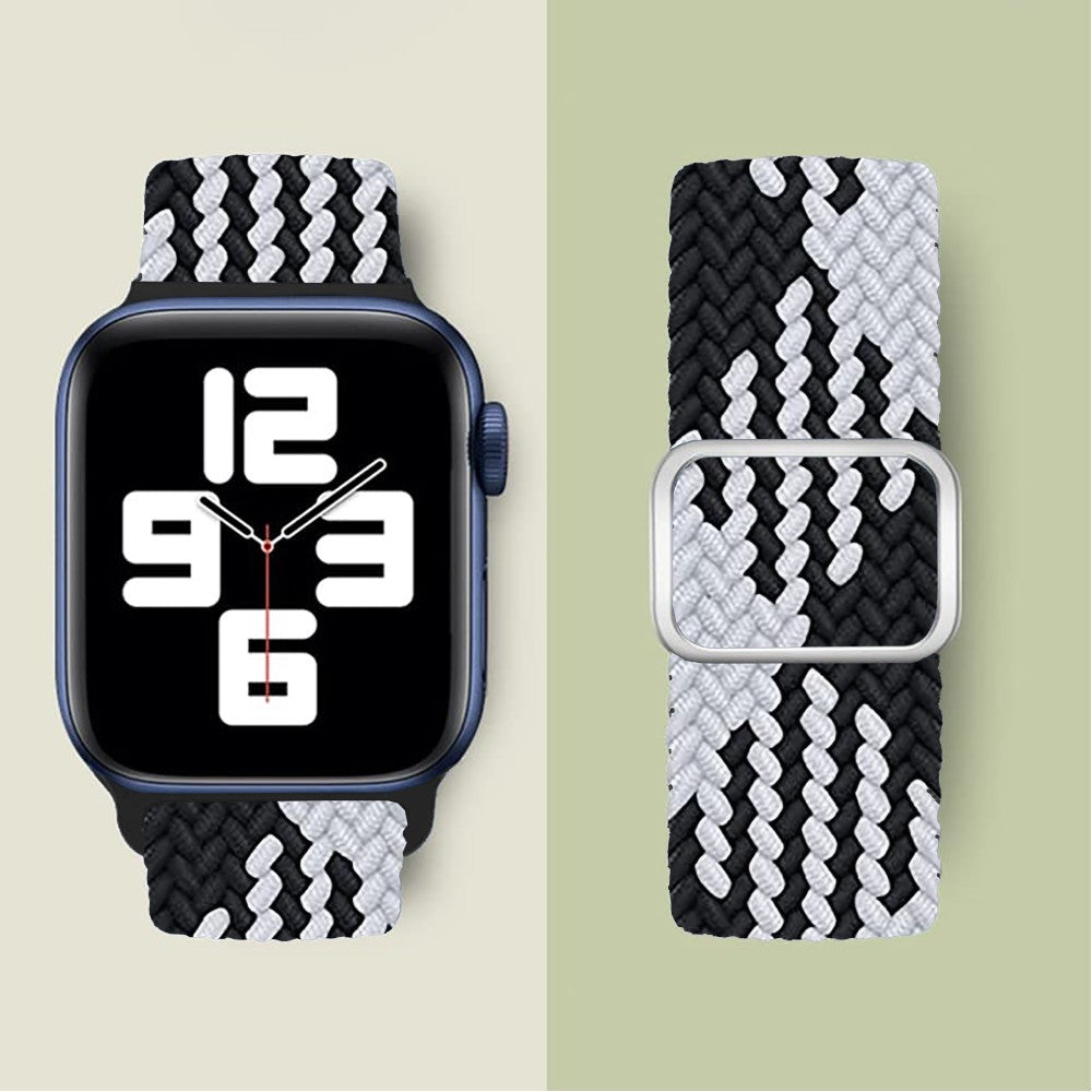 Curea Braided Weave - Apple Watch 1/2/3/4/5/6/7/8/9/10/11/SE/SE2/SE3 - 38/40/41/42 MM - Black/White