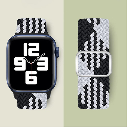 Curea Braided Weave - Apple Watch 1/2/3/4/5/6/7/8/9/10/11/SE/SE2/SE3 - 38/40/41/42 MM - Black/White